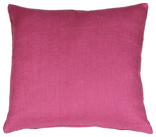 Pillow Decor - Tuscany Linen 18 x 18 Throw Pillows, Orchid Pink