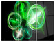 "Green in Black Fractal Desktop Wallpaper" Metal Wall Art, 3 Panels, 36"x28"