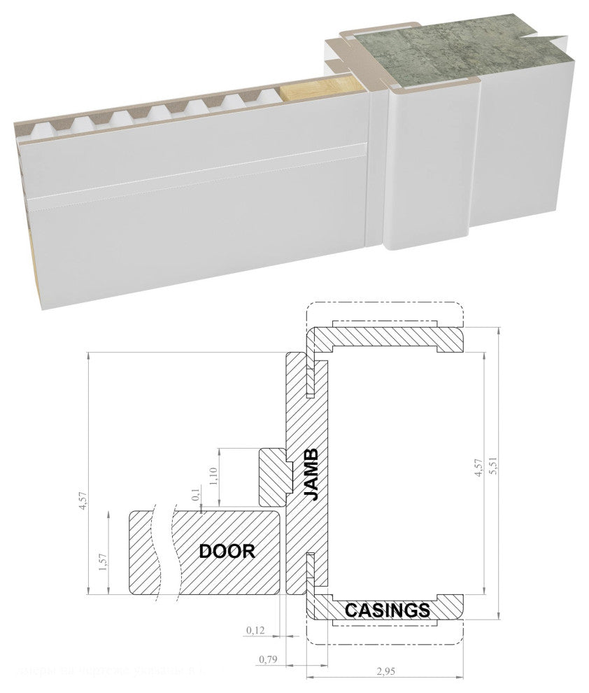 Interior French 30 x 80, Planum 0770 Painted White