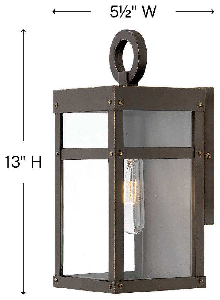 Hinkley Porter Small Wall Mount Lantern, Oil Rubbed Bronze