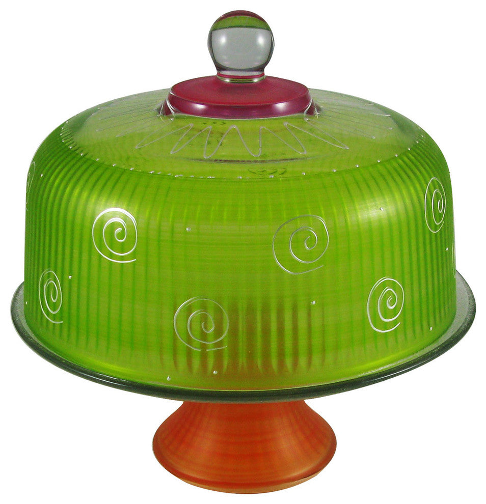 Frosted Curl Light Green Cake Dome