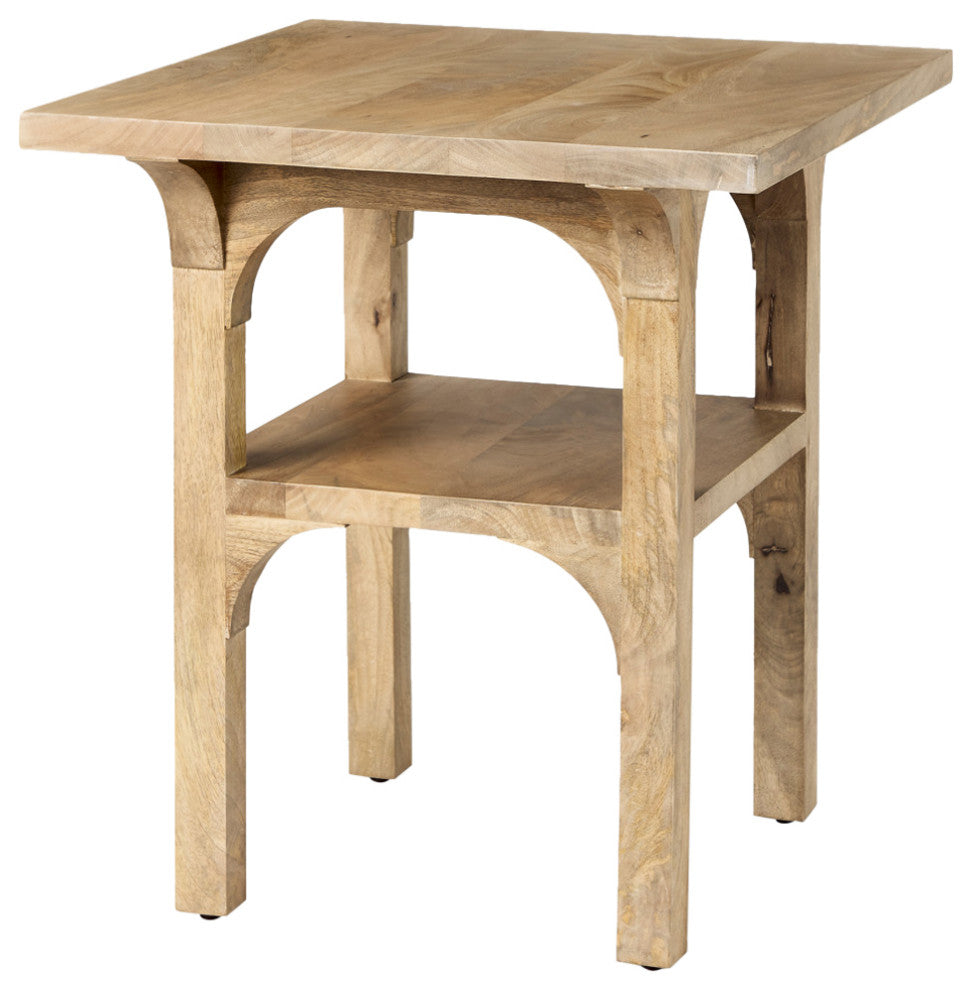 Candace Light Wood Bridge Accent Table