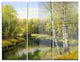 "Quiet Autumn River" Glossy Metal Wall Art, 3 Panels, 36"x28"