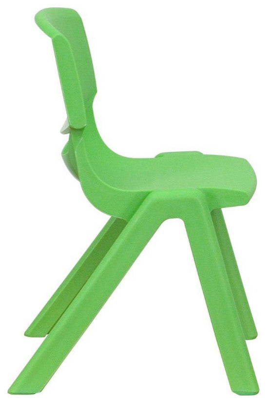 2 Pack Plastic Stackable School Chair with 12" Seat Height, Green