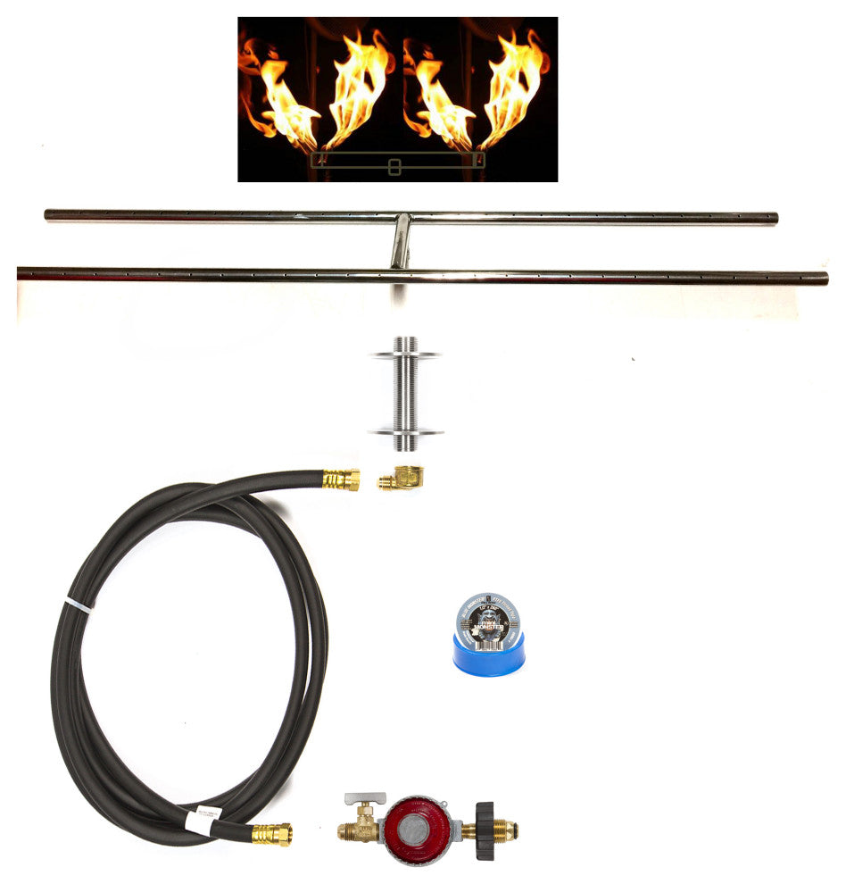 30" Low Profile H Burner and Complete Basic Propane Fire Pit Kit
