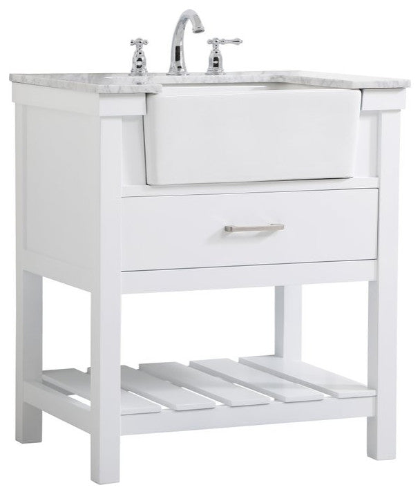 Home Living 22" Farmhouse White-Light Bathroom Vanity