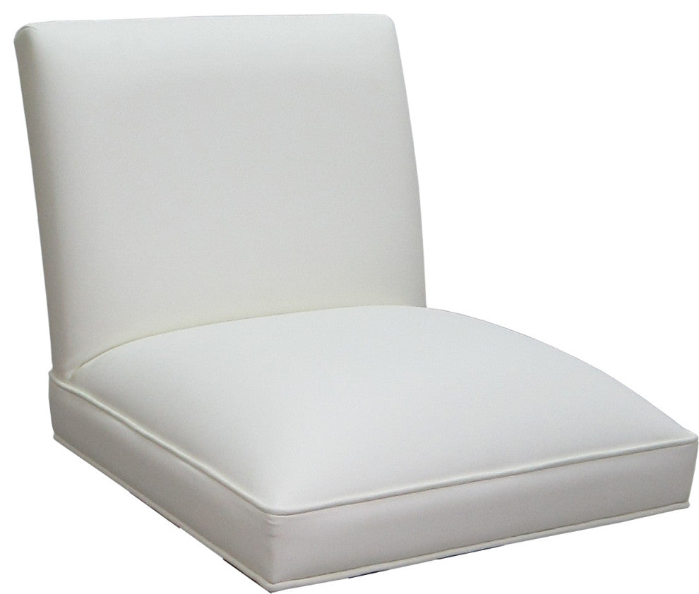 Swivel Wood Counter, Bar or Extra Tall Stool - Sommerville on S-Base, White Vinyl - Cashew, 26"