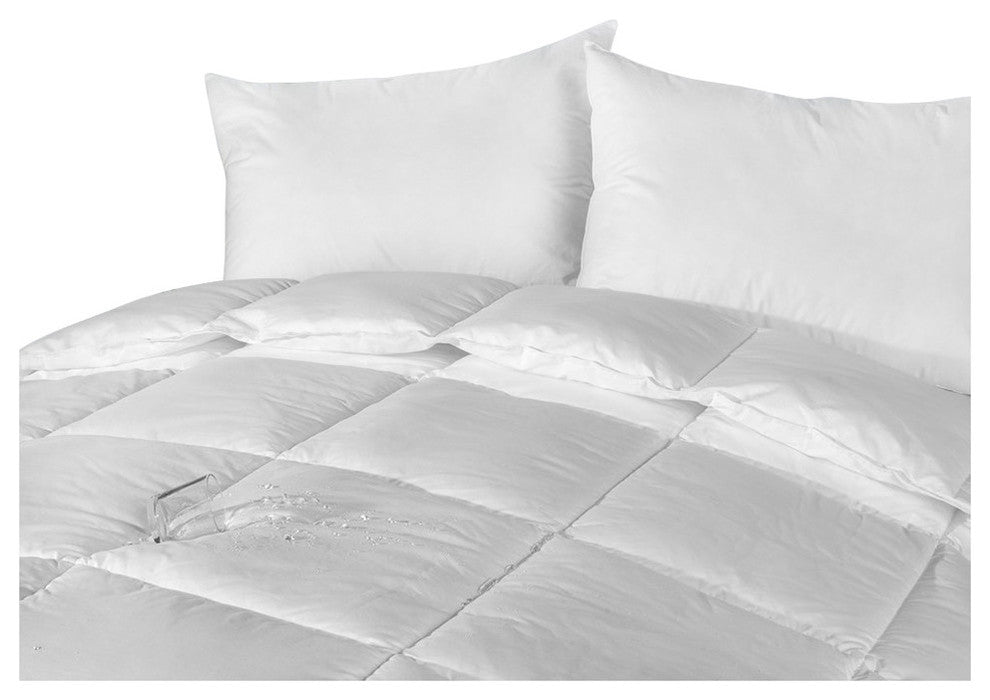 Lotus Home Down Down Alternative Comforter with Stain Protection, White, King