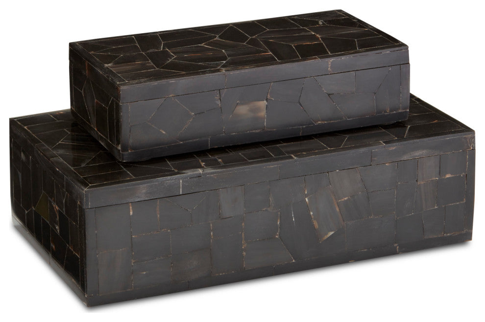 Black Bone Mosaic Box, 2-Piece Set
