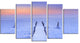 "Jetty in Frozen Lake Netherlands" Wooden Sea Bridge Wall Art, 5 Panels, 60"x32"