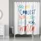Coolest Kid Rainbow Text 71x74 Shower Curtain