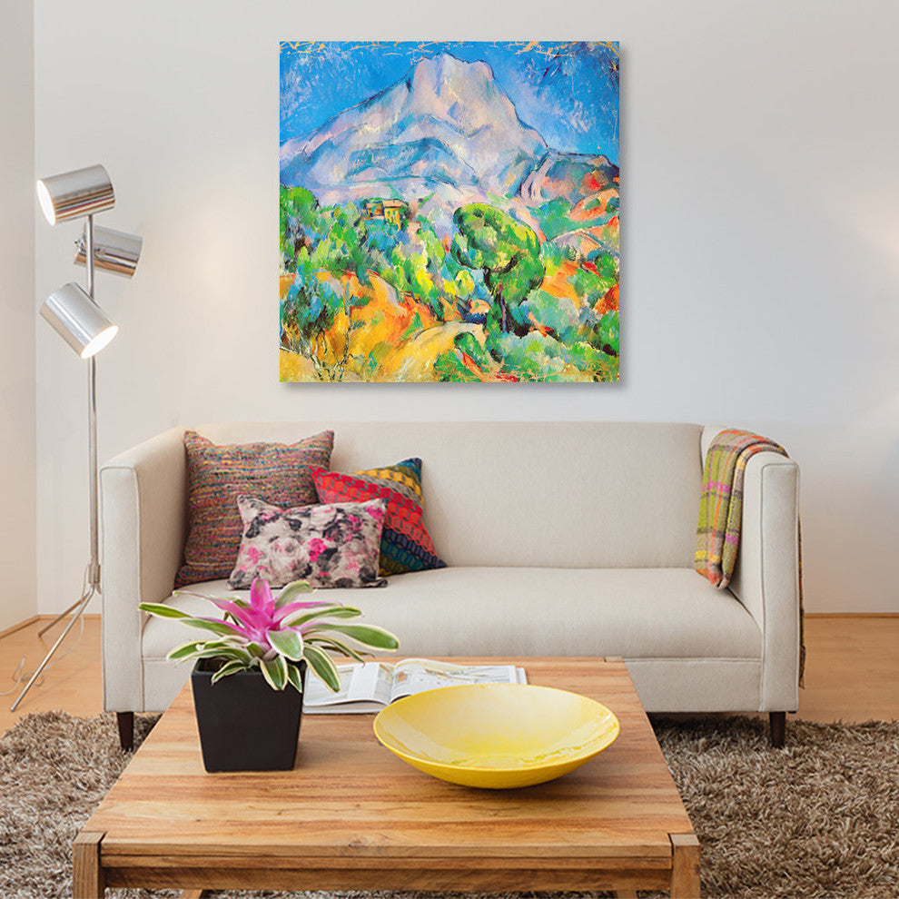 "La Montagne St. Victoire" by Paul Cezanne, Canvas Print, 18x18"