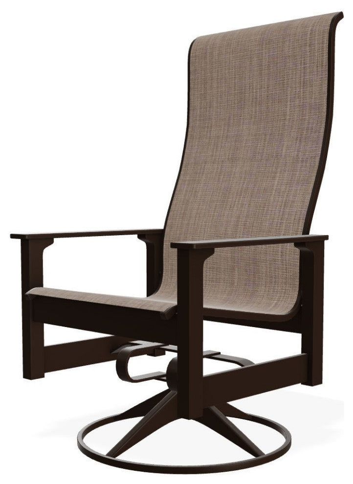 Leeward Sling Outdoor Swivel Rocker, Augustine Fennel/Kona
