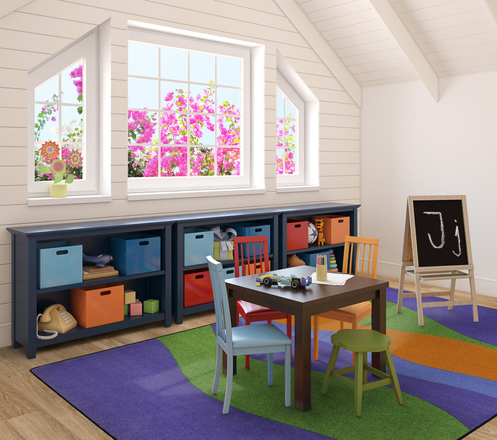 Kid Essentials Rug, Flow, Violet, 5'4"x7'8"