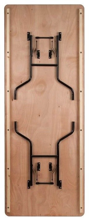 36'' x 96'' Wood Folding Banquet Table with Clear Coated Finished Top