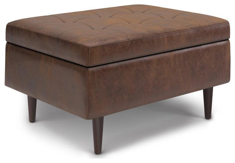 Shay Mid Century Small Square Coffee Table Storage Ottoman