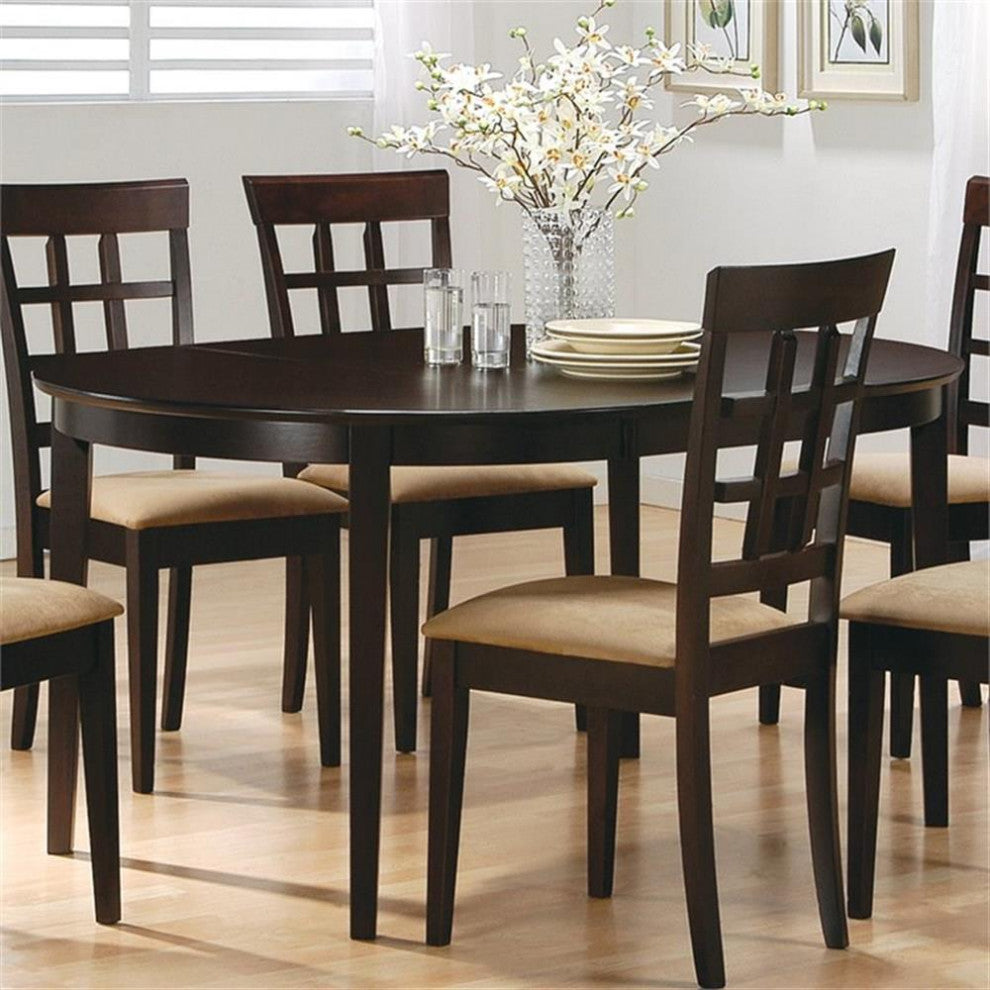 Coaster Gabriel Oval Butterfly Leaf Wood Dining Table in Cappuccino