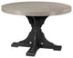 Poly Round Table, Weatherwood & Black, 4' X 4', Dining Height