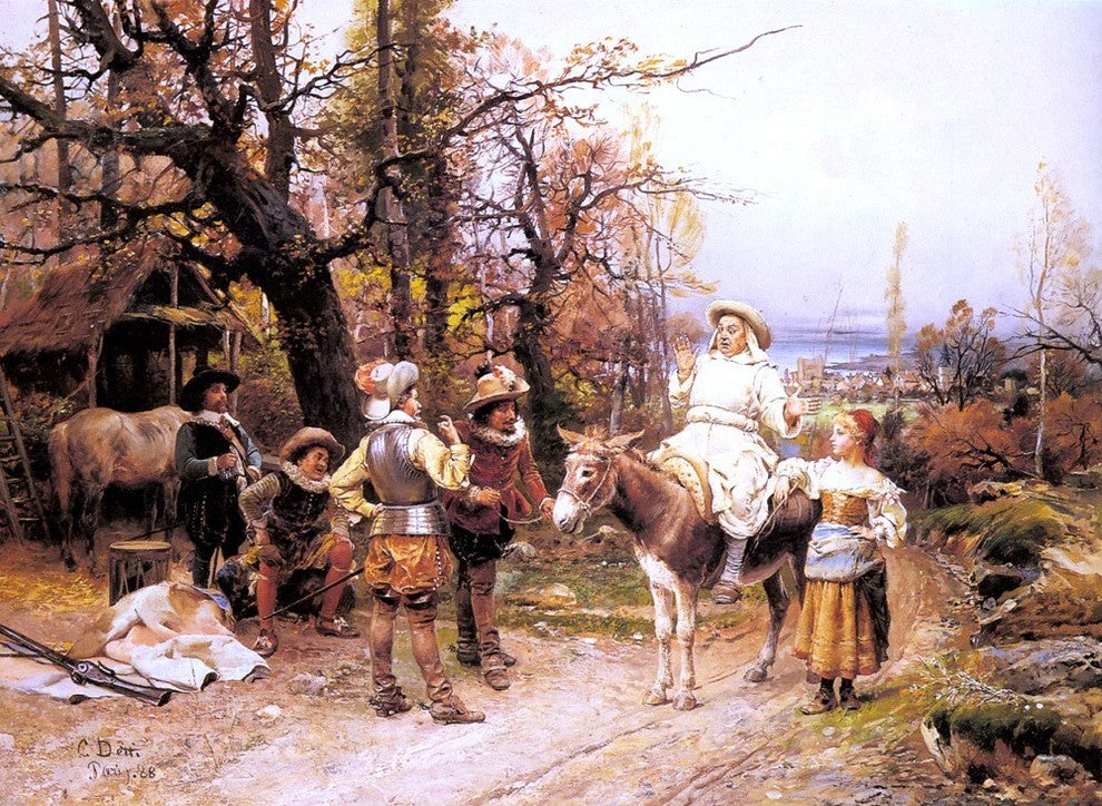 Cesare-Auguste Detti A Halt Along the Way - 21" x 28" Premium Canvas Print