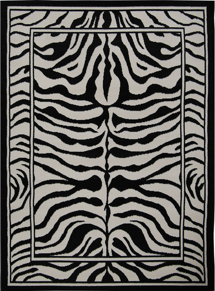 Home Dynamix Zone Sabra Area Rug 7'8"x10'7", Graphic/Print Black