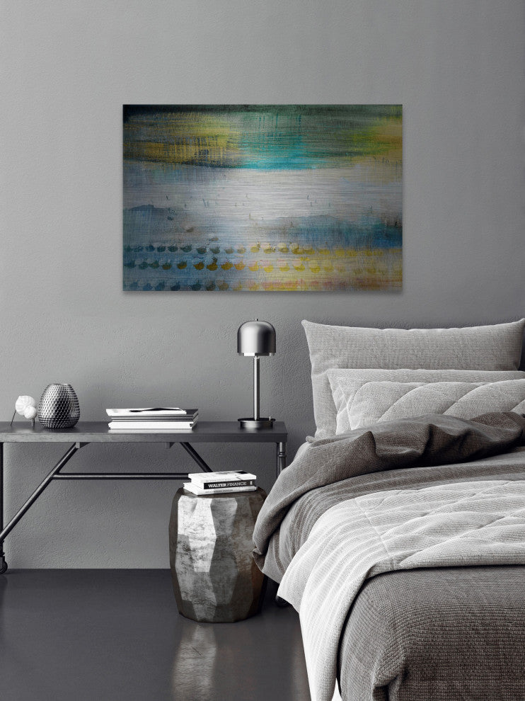 "Under Umbrellas" Painting Print on Brushed Aluminum, 45"x30"