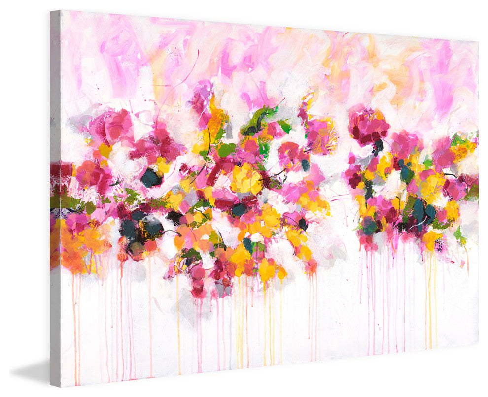 "Blossoming Love" by Julie Joy Painting Print Wrapped Canvas, 18x12