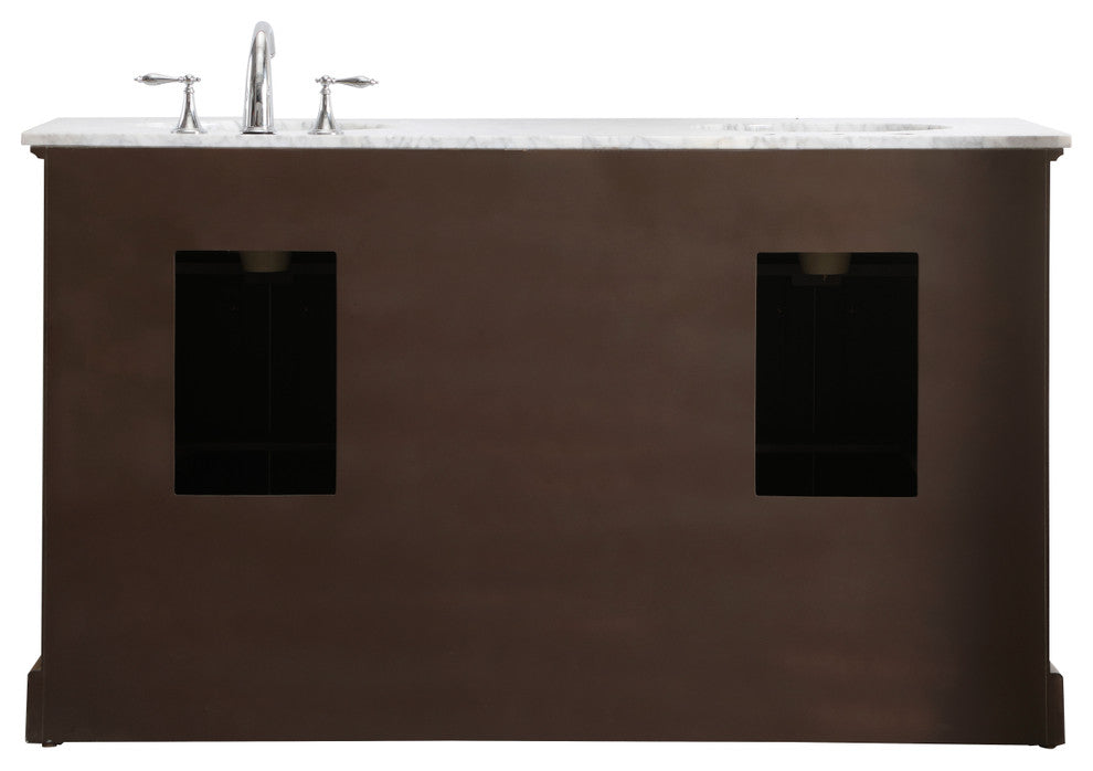 Home Living 60" Double Bathroom Vanity Set, Teak