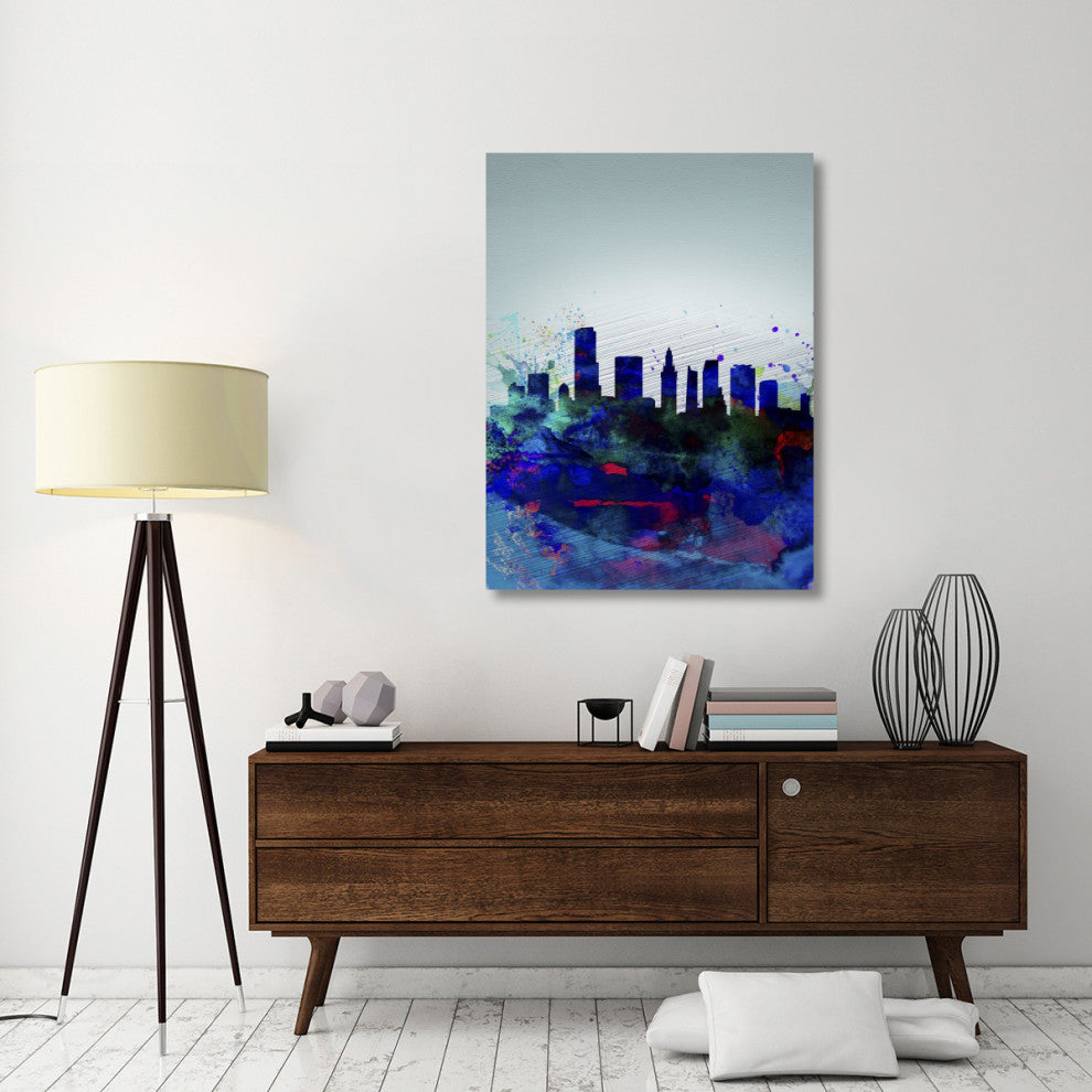 "Miami Watercolor Skyline" Fine Art Print