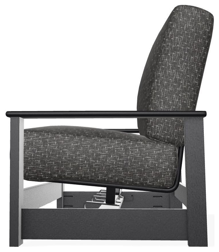 Leeward Deep Seat Outdoor Loveseat with Hidden Motion, Hither Char/Black