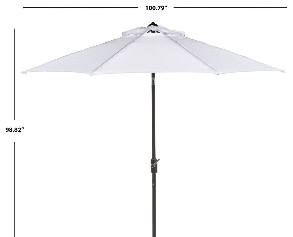 Safavieh Ortega 9' Auto Tilt Crank Umbrella, White