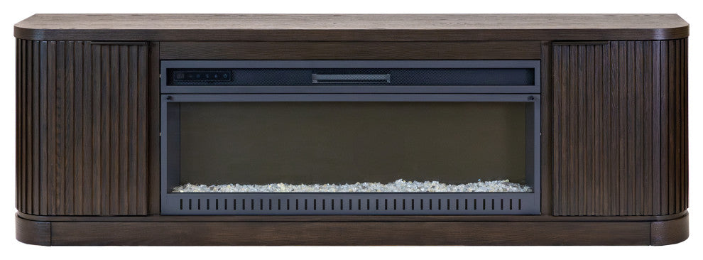 Contemporary 76" Fireplace Console, Dark Chocolate