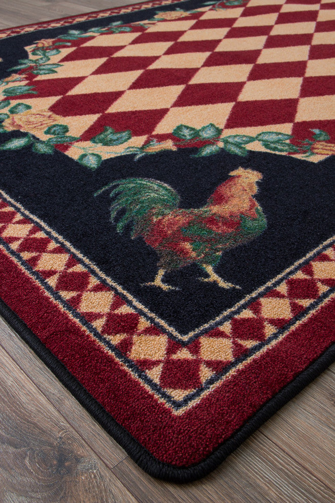 High Country Rooster Rug, Red, 3'x4', Scatter