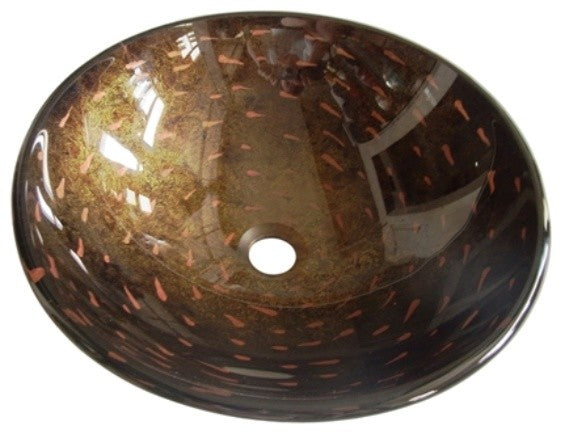Kingston Brass Fauceture Amber Bronze Bologna Round Glass Vessel Sink EVSPFB1