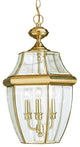 Generation Lighting Lighting 3-Light Outdoor Pendant, Polished Brass