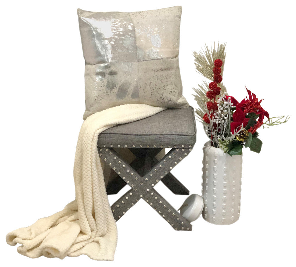 Decor Maisonette Dakota Throw Pillow, Gray, 20"x20"x3"