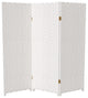 4' Tall Woven Fiber Room Divider, White, 3 Panel