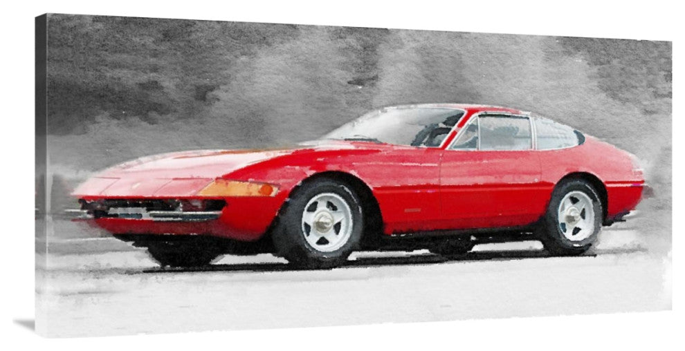 "1968 Ferrari 365 GTB4 Daytona Watercolor" Fine Art Print