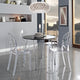 Modern Contemporary Kitchen Dining Side Chair Clear, Outdoor or Indoor