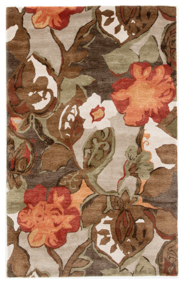 Jaipur Living Petal Pusher Handmade Floral Light Gray/Multicolor Area Rug, 8'x10