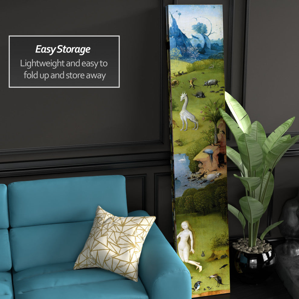 7' Tall Double Sided Garden of Delights Canvas Room Divider