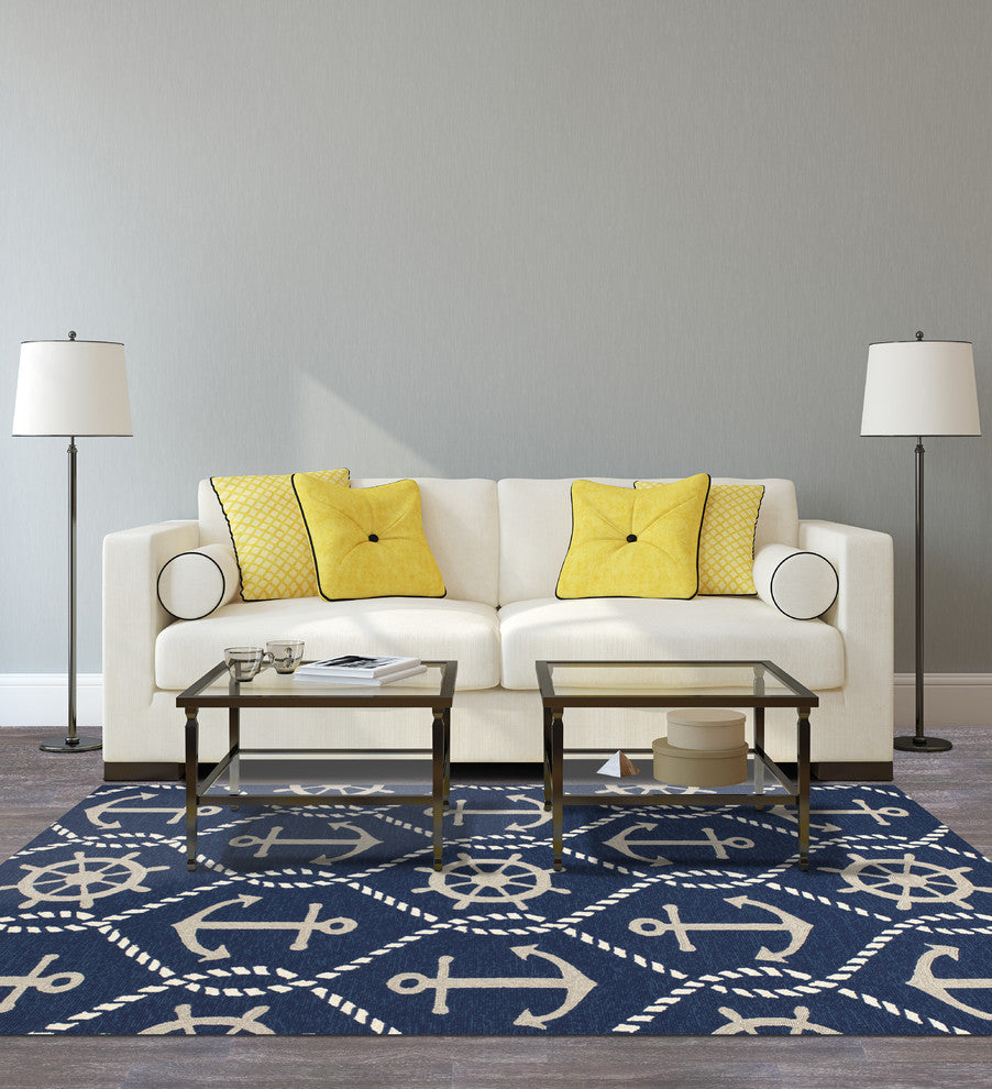 Harbor 4220 Navy Marina Rug, 7'6"x9'6"