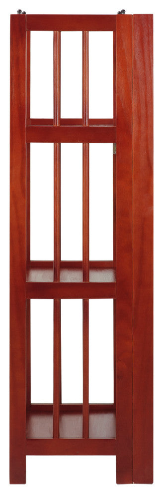 03-Shelf Folding Bookcase 14" Wide-Mahogany