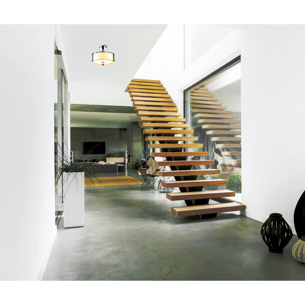 Lucie 3 Light Drum Shade Chandelier With Chrome Finish