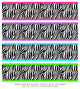 Zebra Wall Border Fabric Wall Decal, Set of 2, 25"x6" Sections, Pink