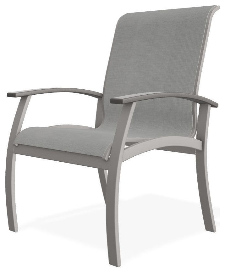 Belle Isle Sling Outdoor Dining Chair, Alloy/Warm Gray