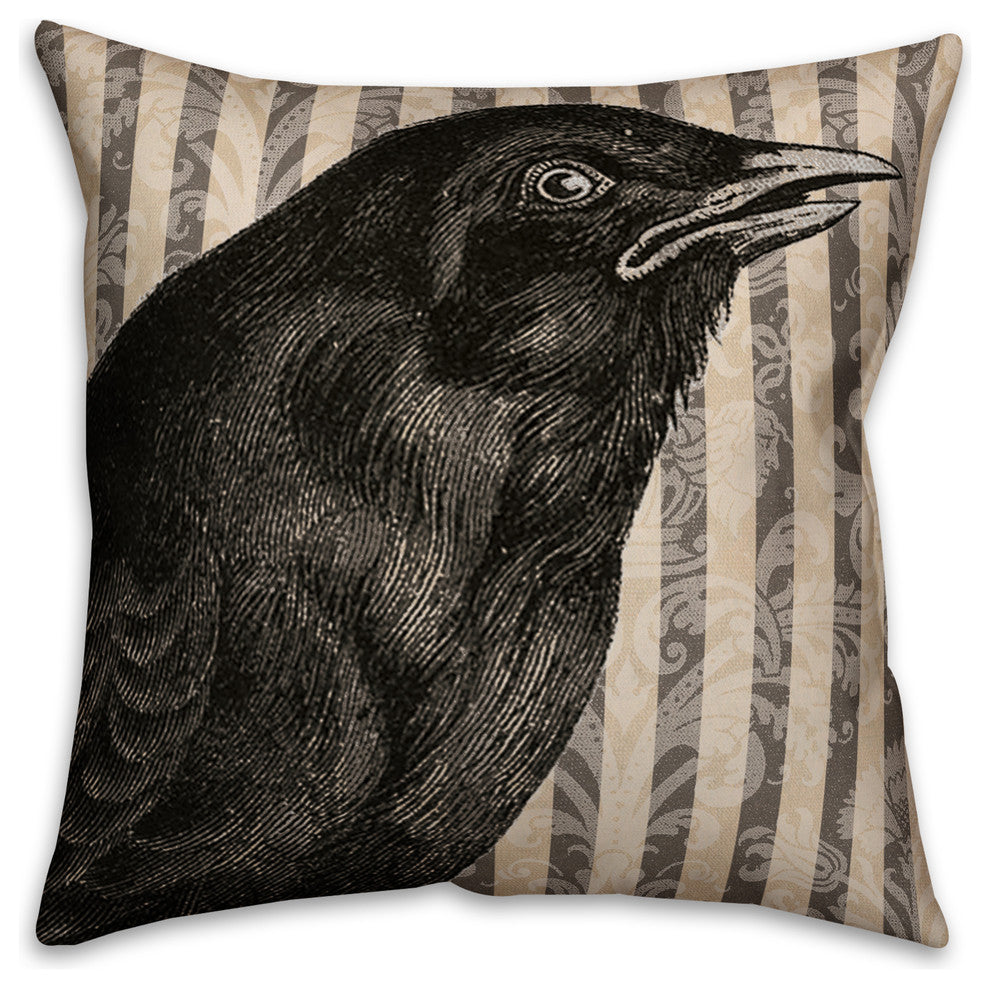 Spooky Crow 16"x16" Spun Poly Pillow