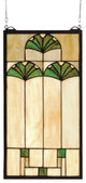 11W X 20H Ginkgo Stained Glass Window