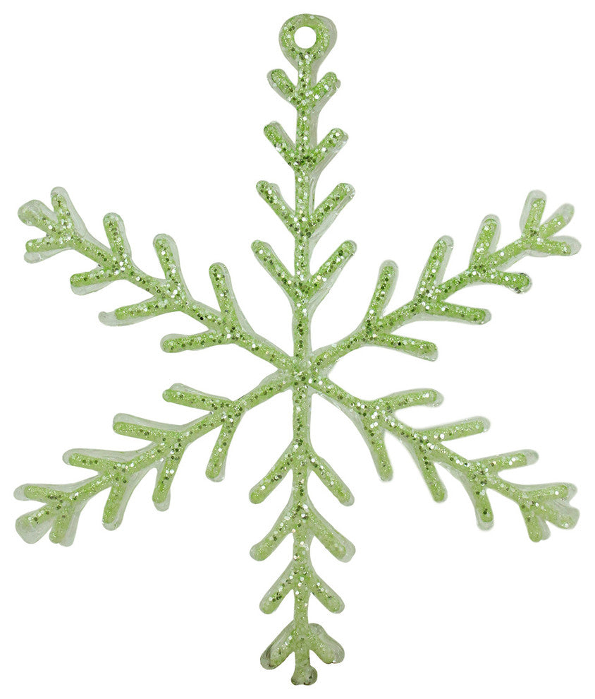 Pastel Dreams Soft Glittered Snowflake Christmas Ornament, Green, 10.5"