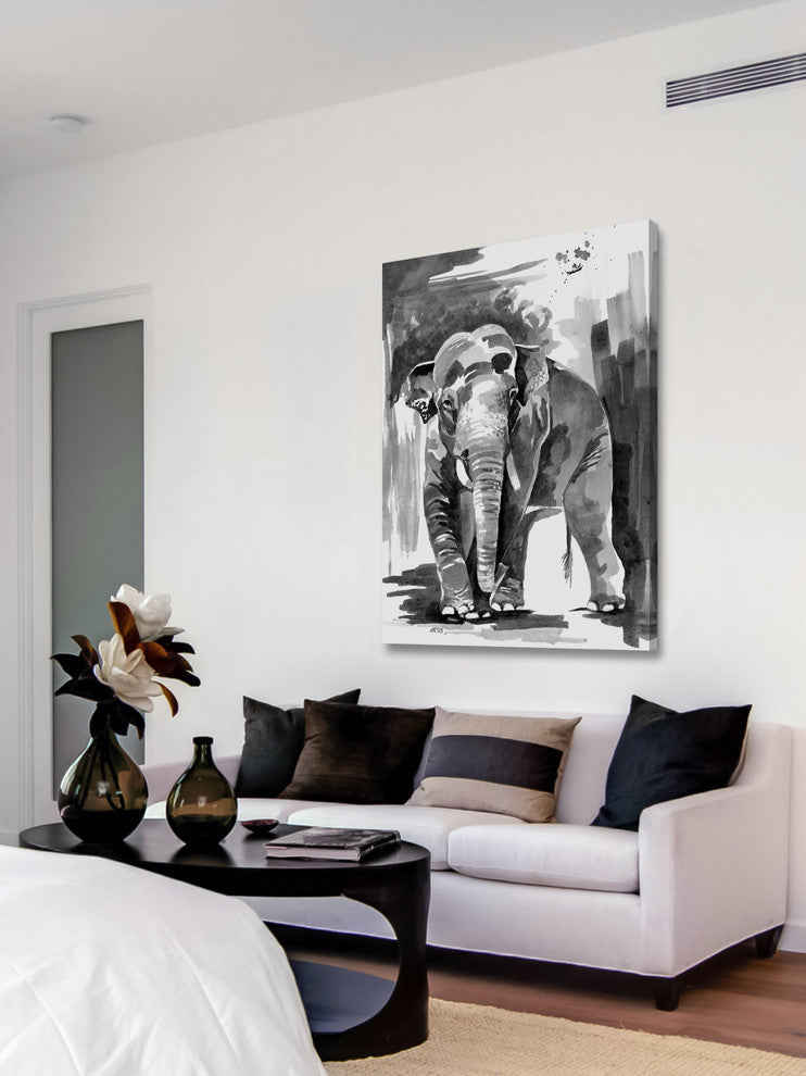 "Asian Elephant" Print on Canvas by Rachel Byler