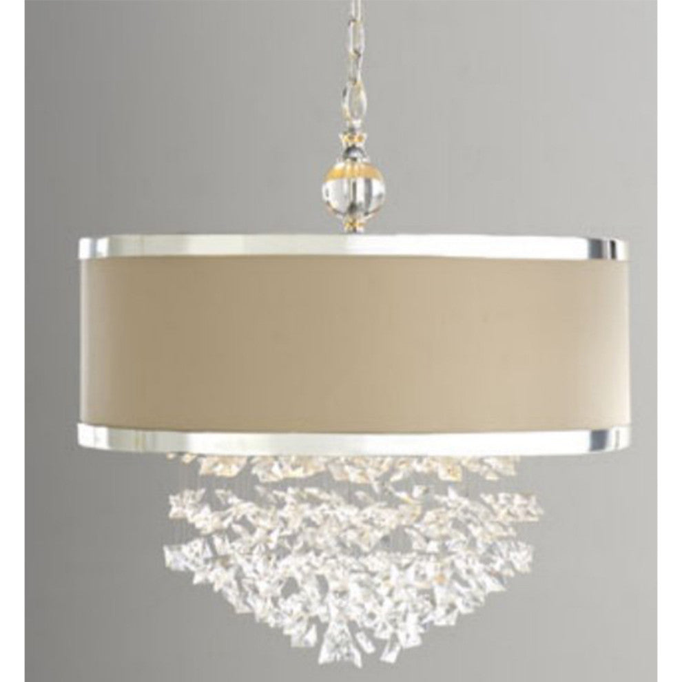 22" Crystal Cascade Drum Shade Chandelier
